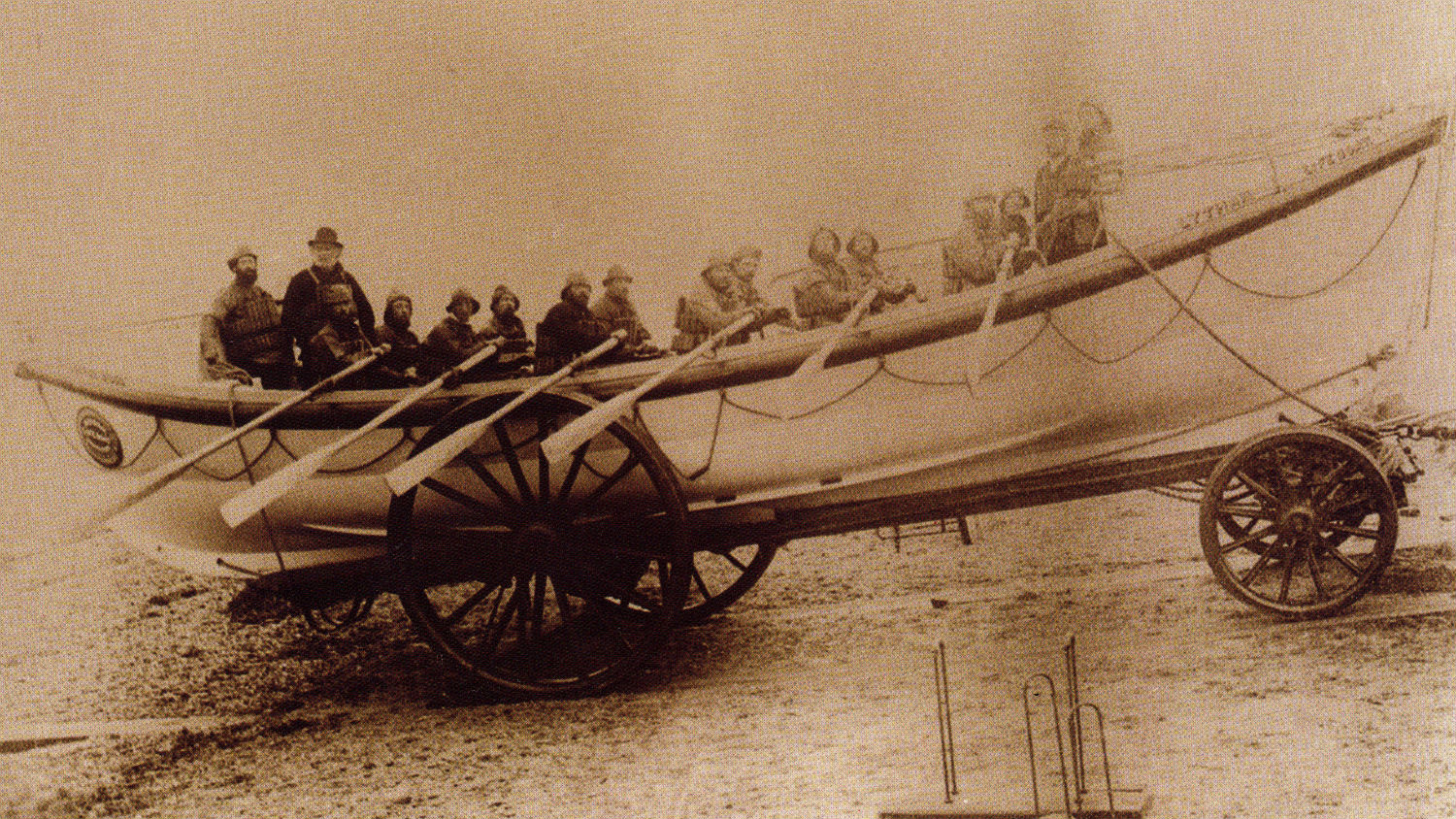 Lytham lifeboat Charles Biggs with the men that went to the wreck of the Mexico and rescued her crew of 12