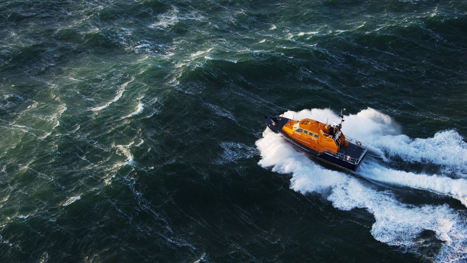 Aerial shot of Kilmore Quay RNLI’s Tamar class lifeboat, Killarney 16-18