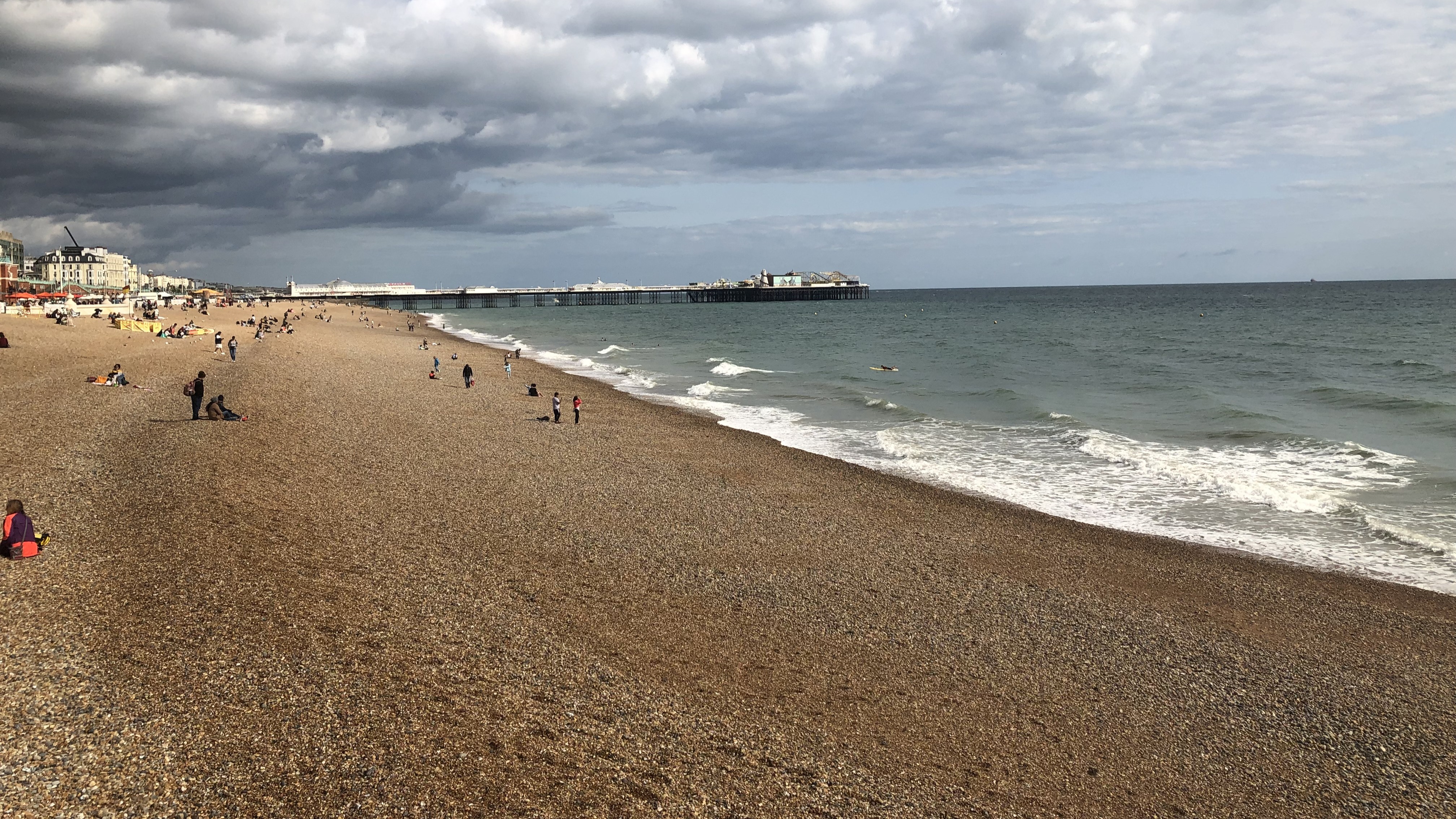 Pebbled beach on an overcast day