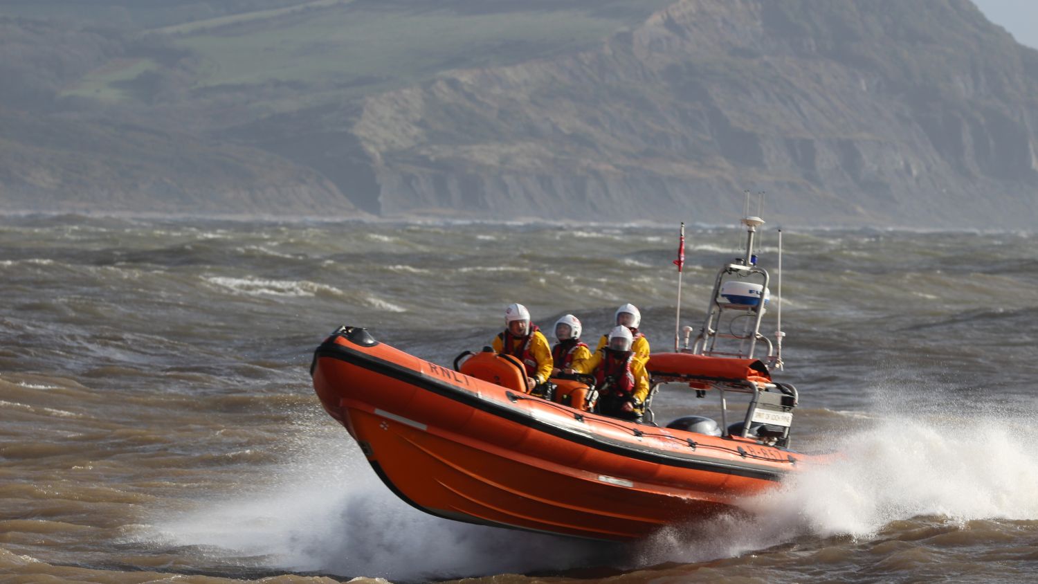 Lyme Regis inshore lifeboat at sea