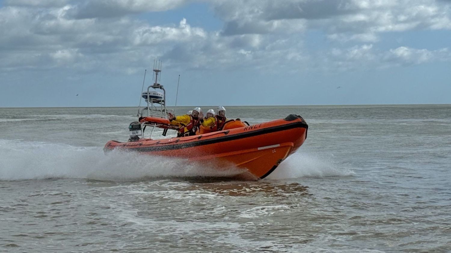 Aldeburgh Atlantic 85 inshore lifeboat Ralph at sea.