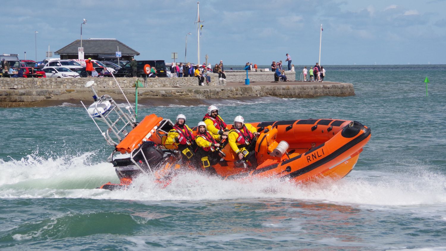Beaumaris B class lifeboat Annette Mary Liddington during a demonstration for the station open day