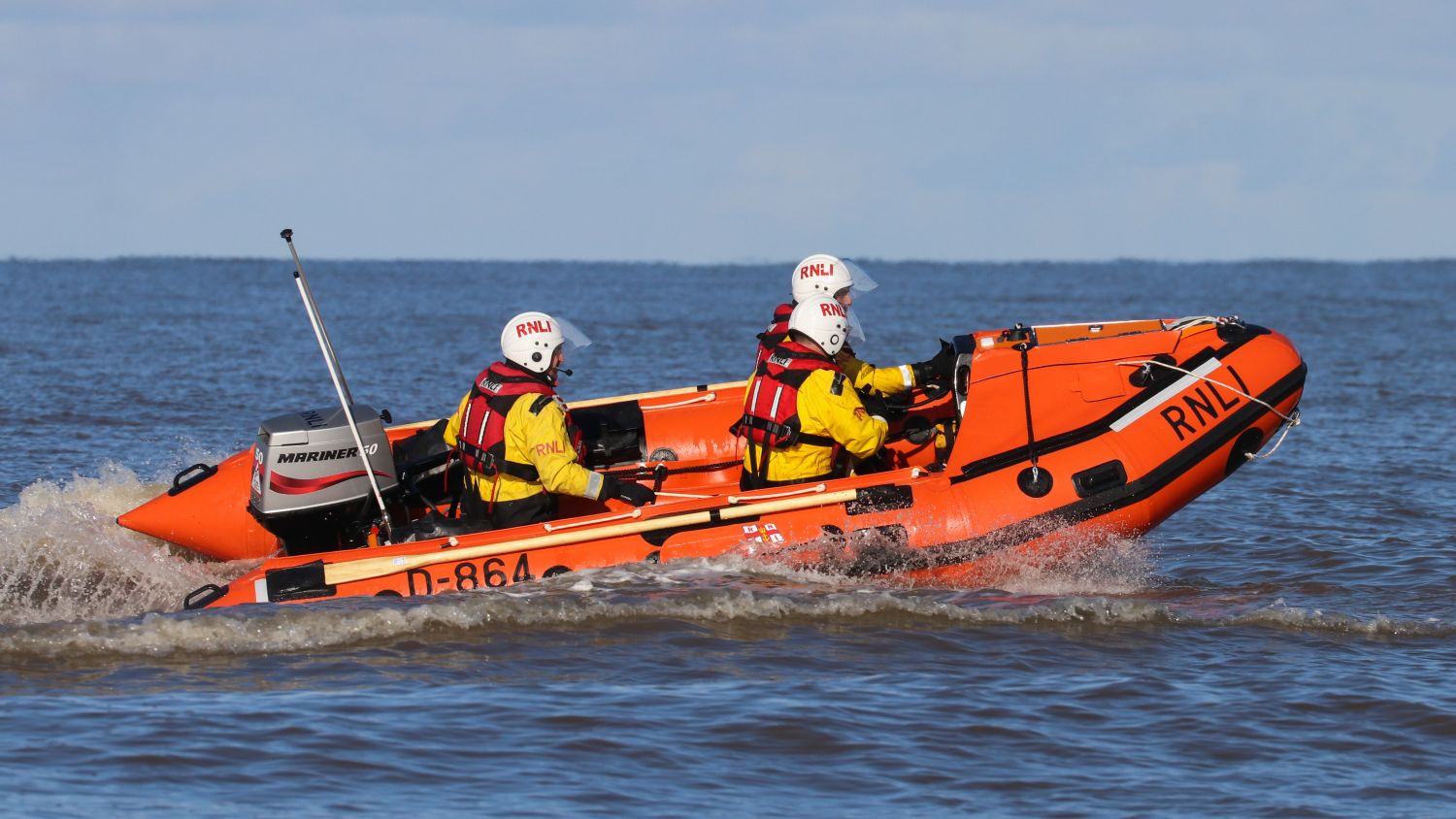 D class lifeboat Blackpool Endeavour at sea