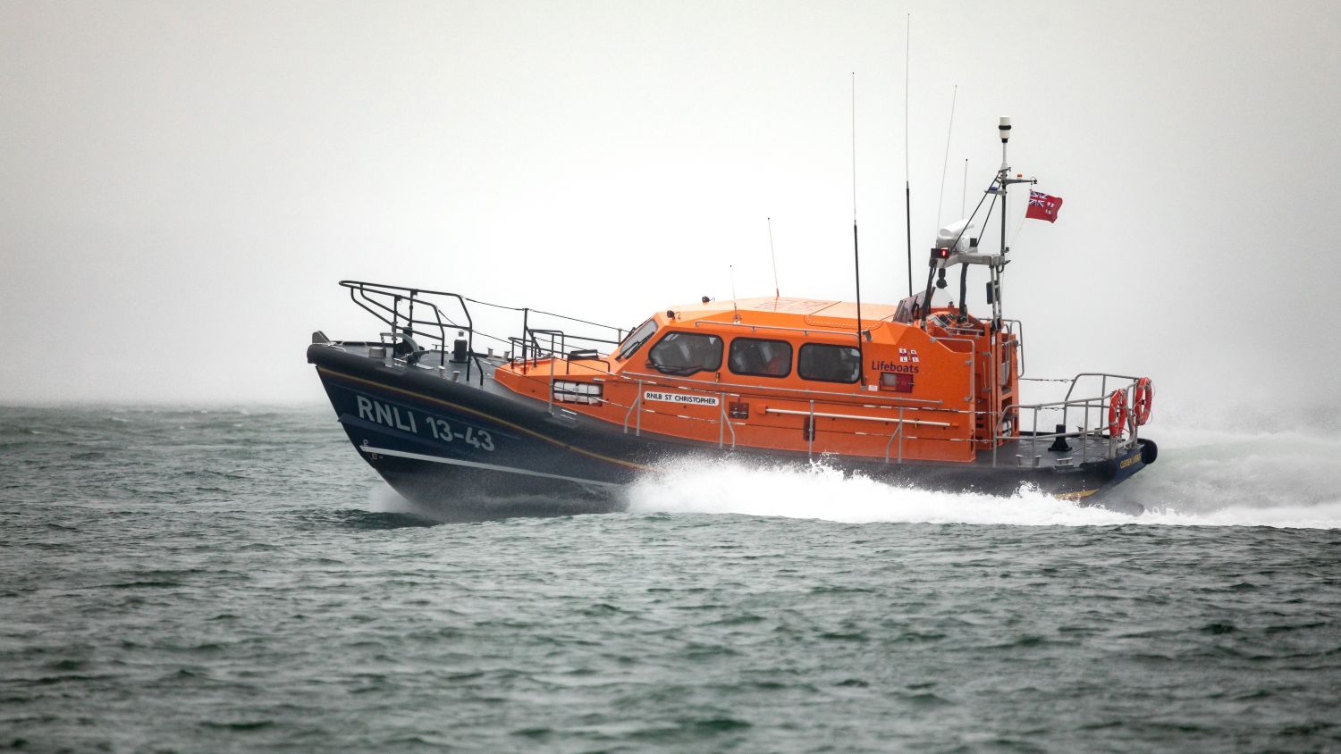 Clifden Shannon class lifeboat St Christopher 13-43 at sea during trials
