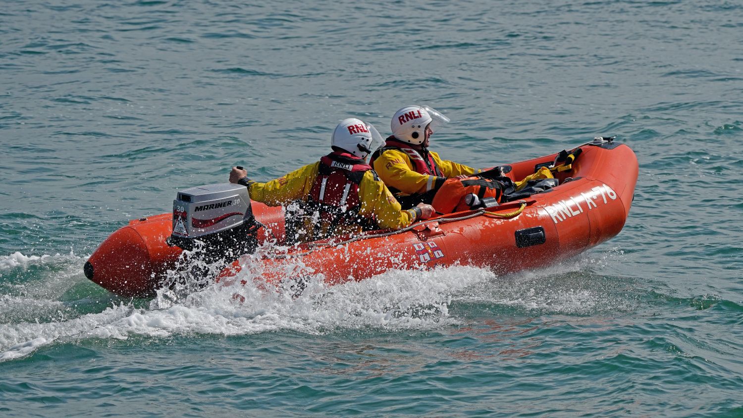 Criccieth A class lifeboat Margaret and Nantw on exercise