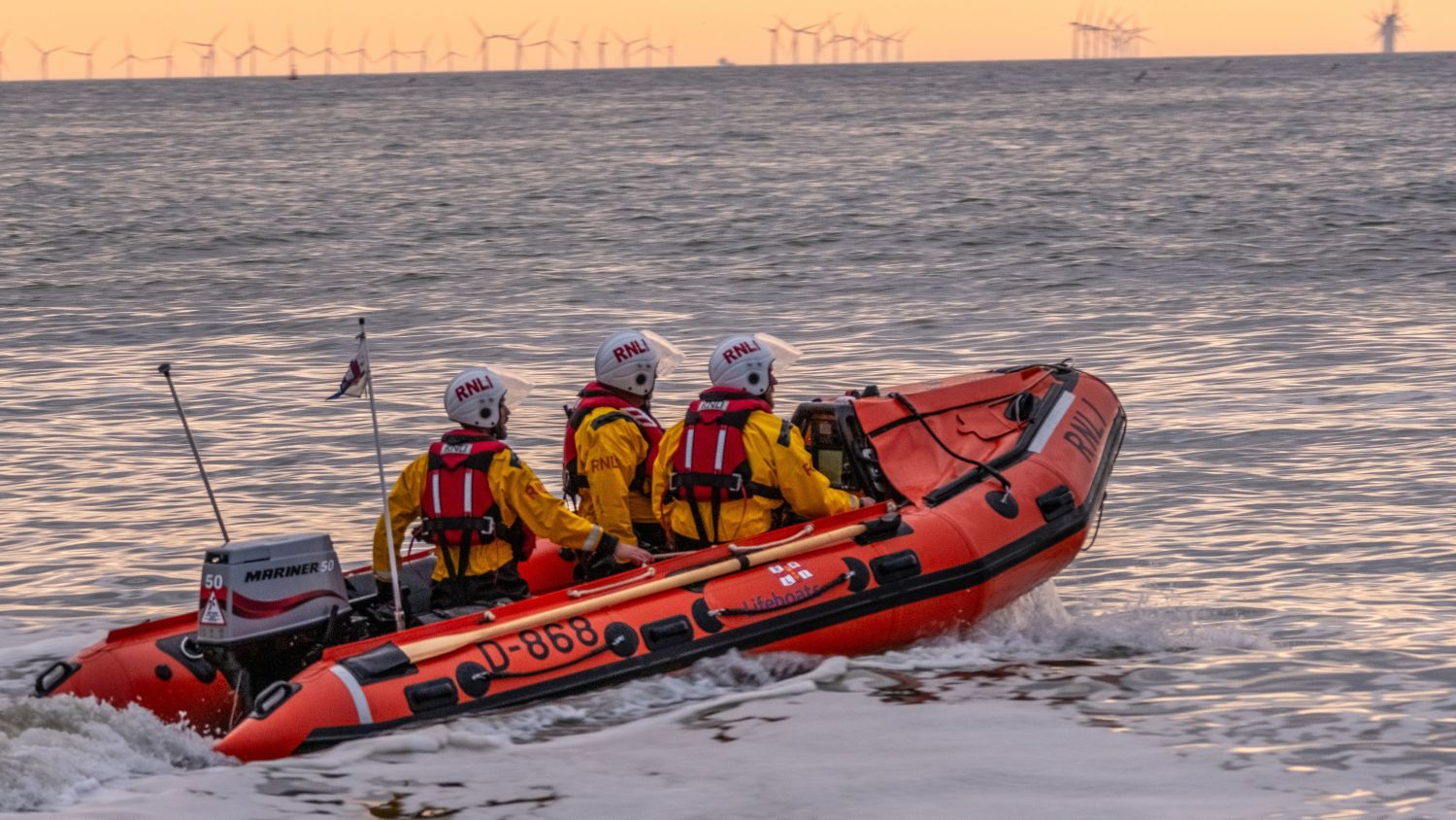 Cromer D class lifeboat Mr Eric Sharpe on exercise