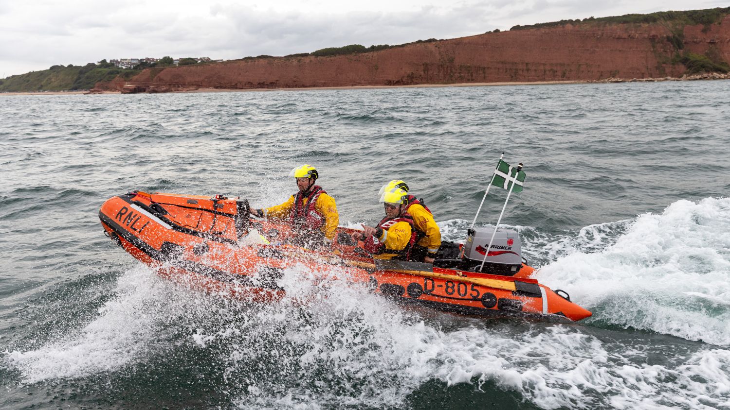 D-class inshore lifeboat George Bearman II on an exercise at sea