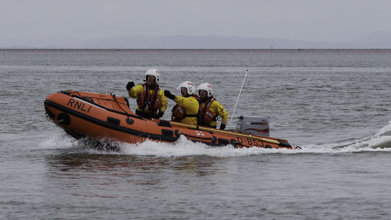 Fleetwood D-class inshore lifeboat Harbert D-853 at sea