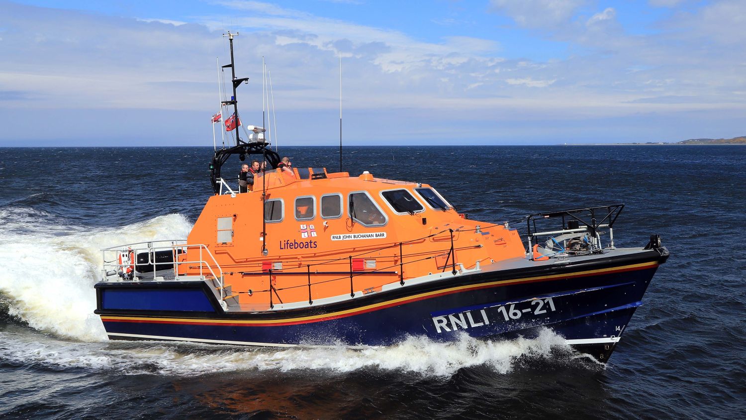 Tamar class lifeboat John Buchanan Barr at sea.