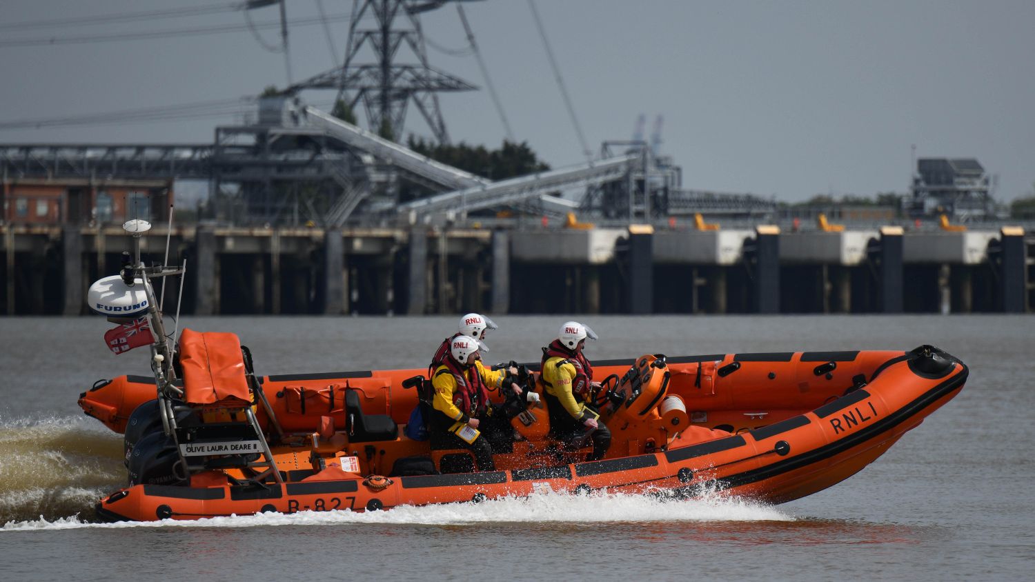 Gravesend Atlantic 85 inshore lifeboat Olive Laura Dear II B-827 at sea during a training exercise.