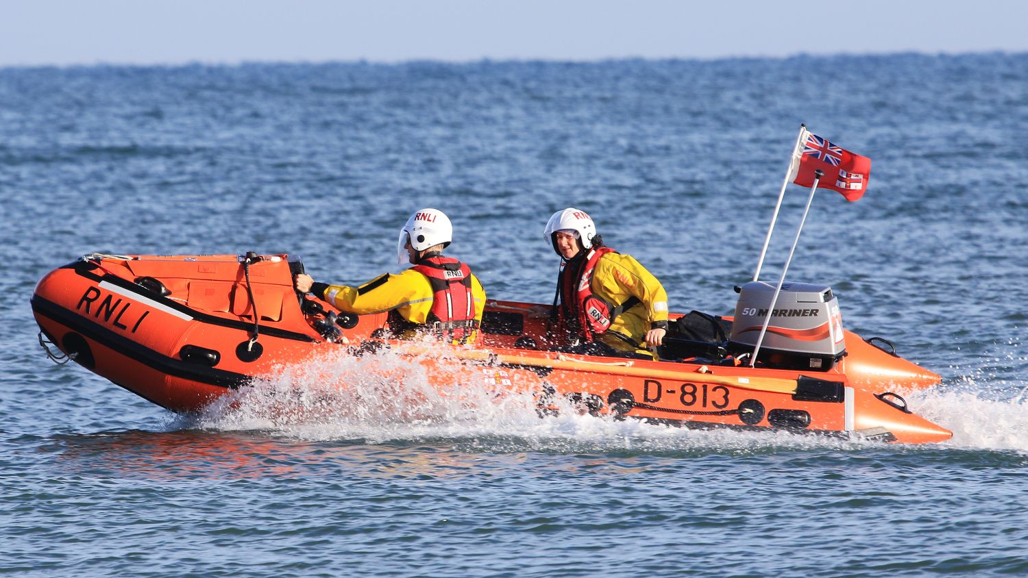 Happisburgh D-class inshore lifeboat D-class Russell Pickering D-813 at sea.