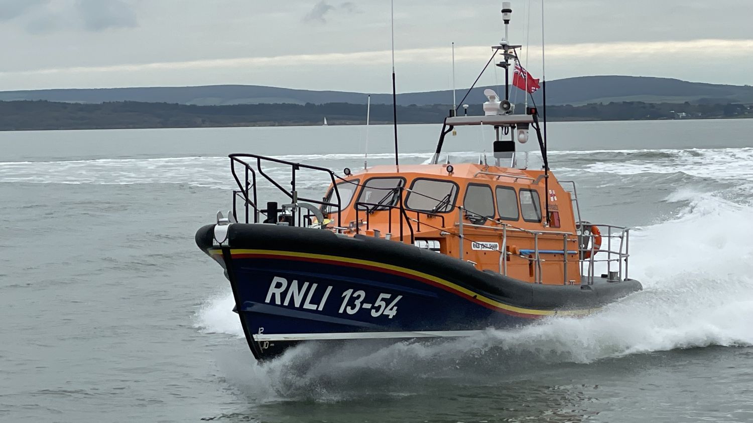 Hartlepool Shannon class all-weather lifeboat John Sharp 13-54 at sea during trials