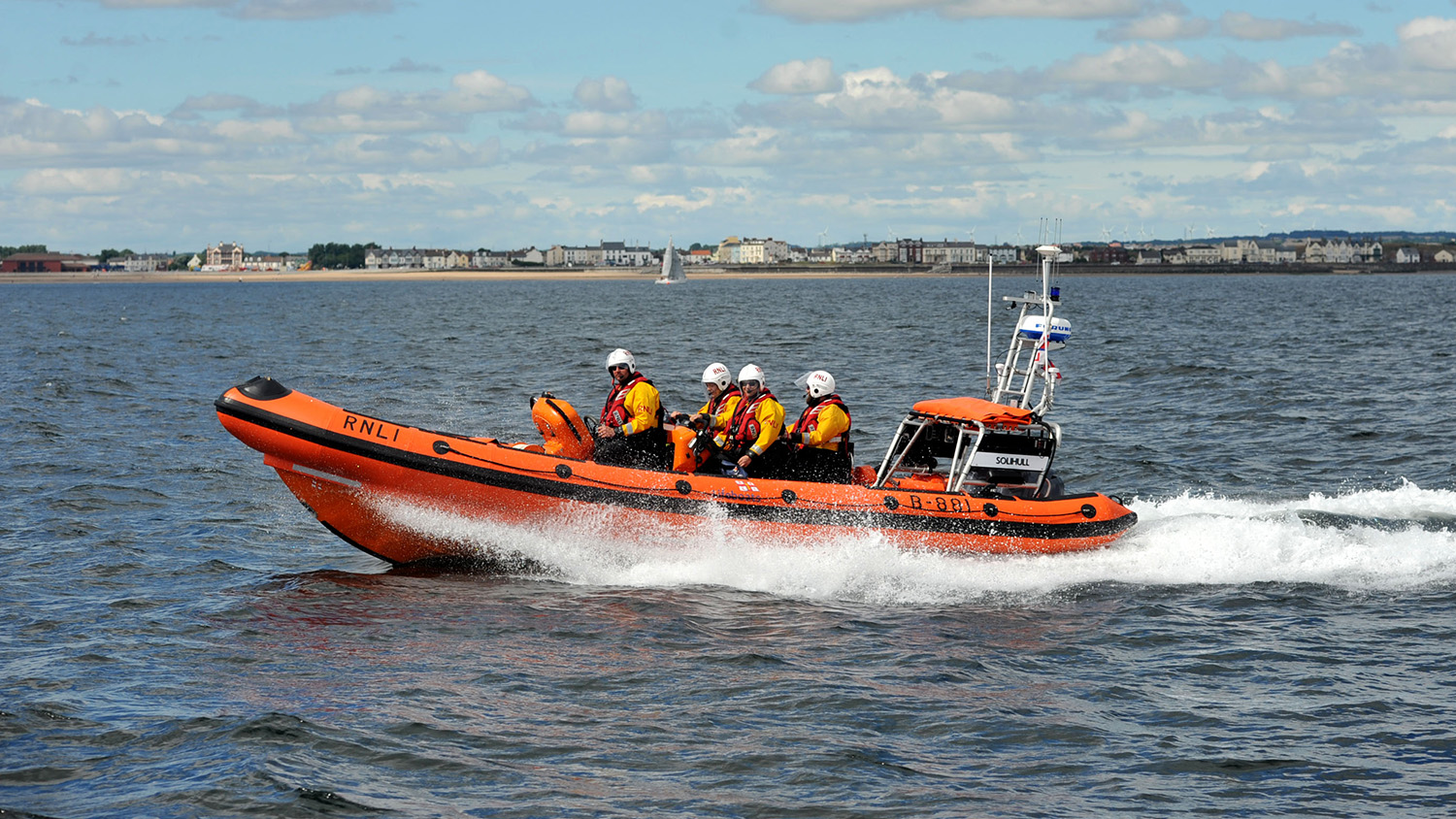 RNLI Hartlepool ILB Solihull with crew onboard