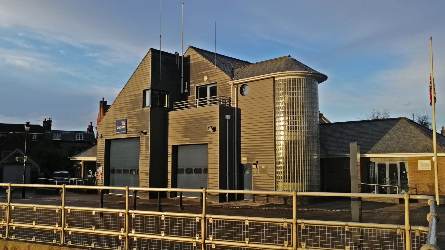 Exterior of Littlehampton Lifeboat Station at sunset