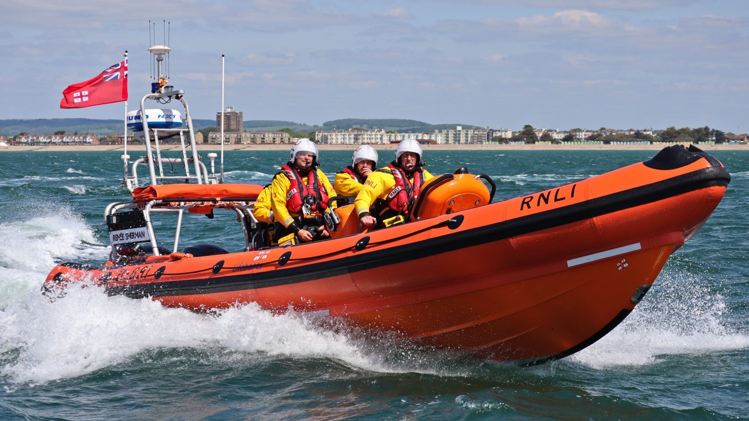 B-class lifeboat Renée Sherman at sea on a training exercise