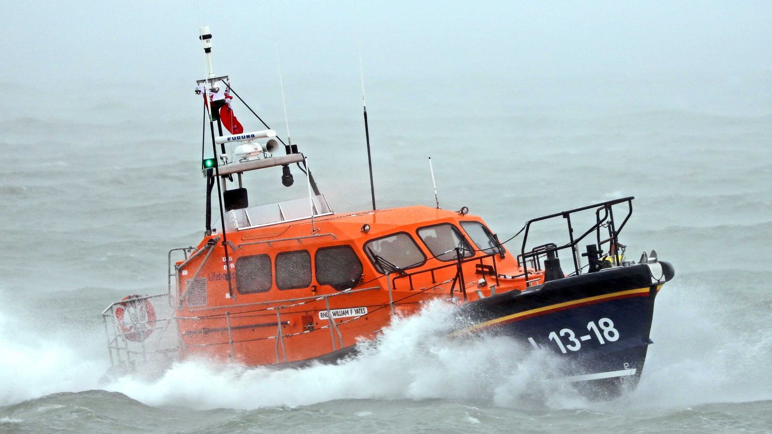Llandudno Shannon class lifeboat William F Yates 13-18 at sea