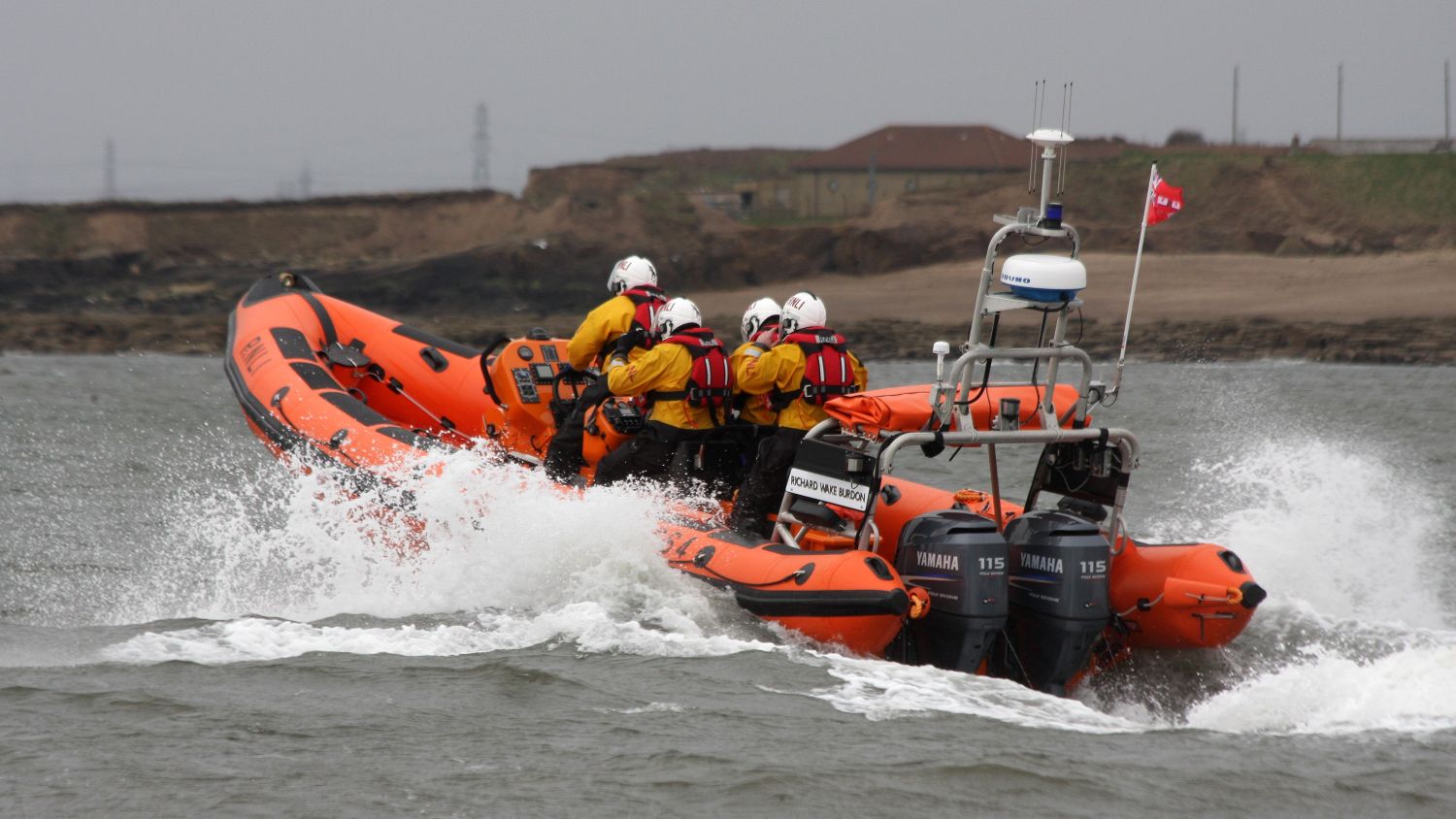 Training exercise with the Atlantic 85 class lifeboat B-864 Richard Wake Burdon at Newbiggin.