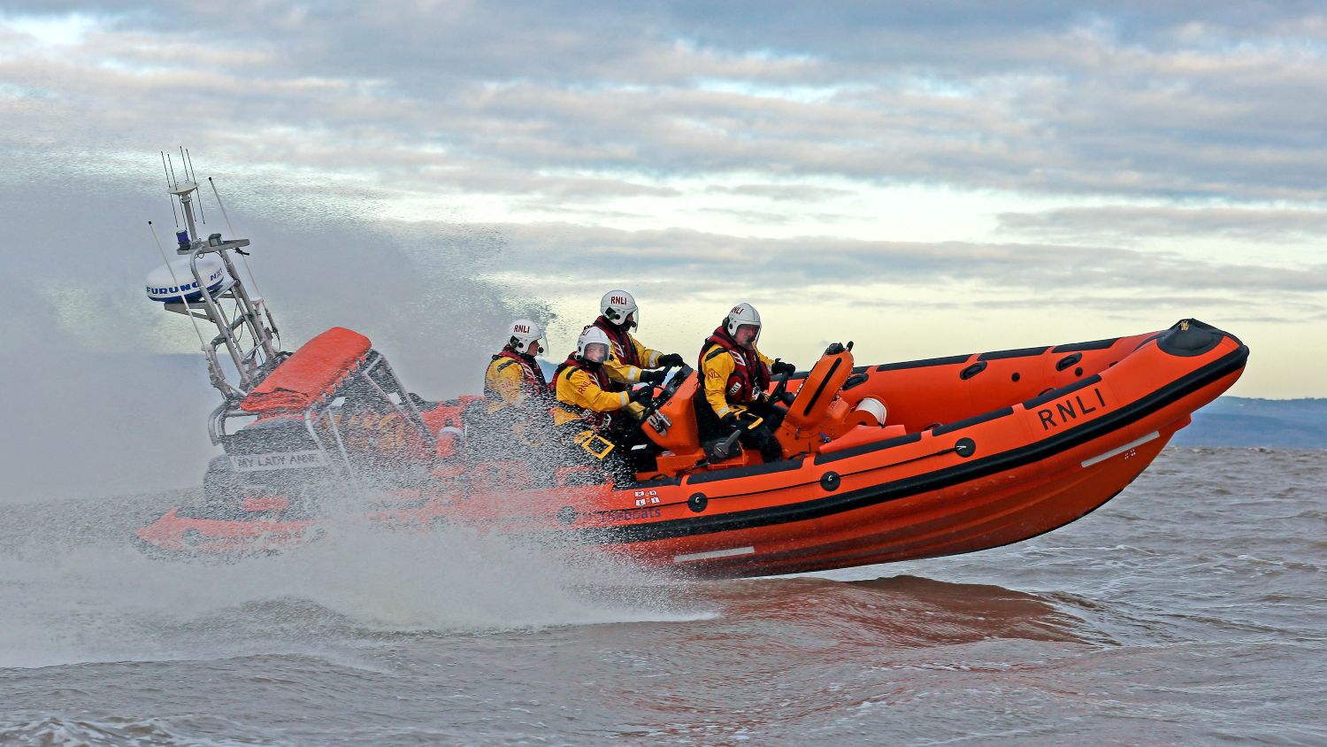Portishead Atlantic 85 inshore lifeboat My Lady Anne B-884 at sea during a training exercise.