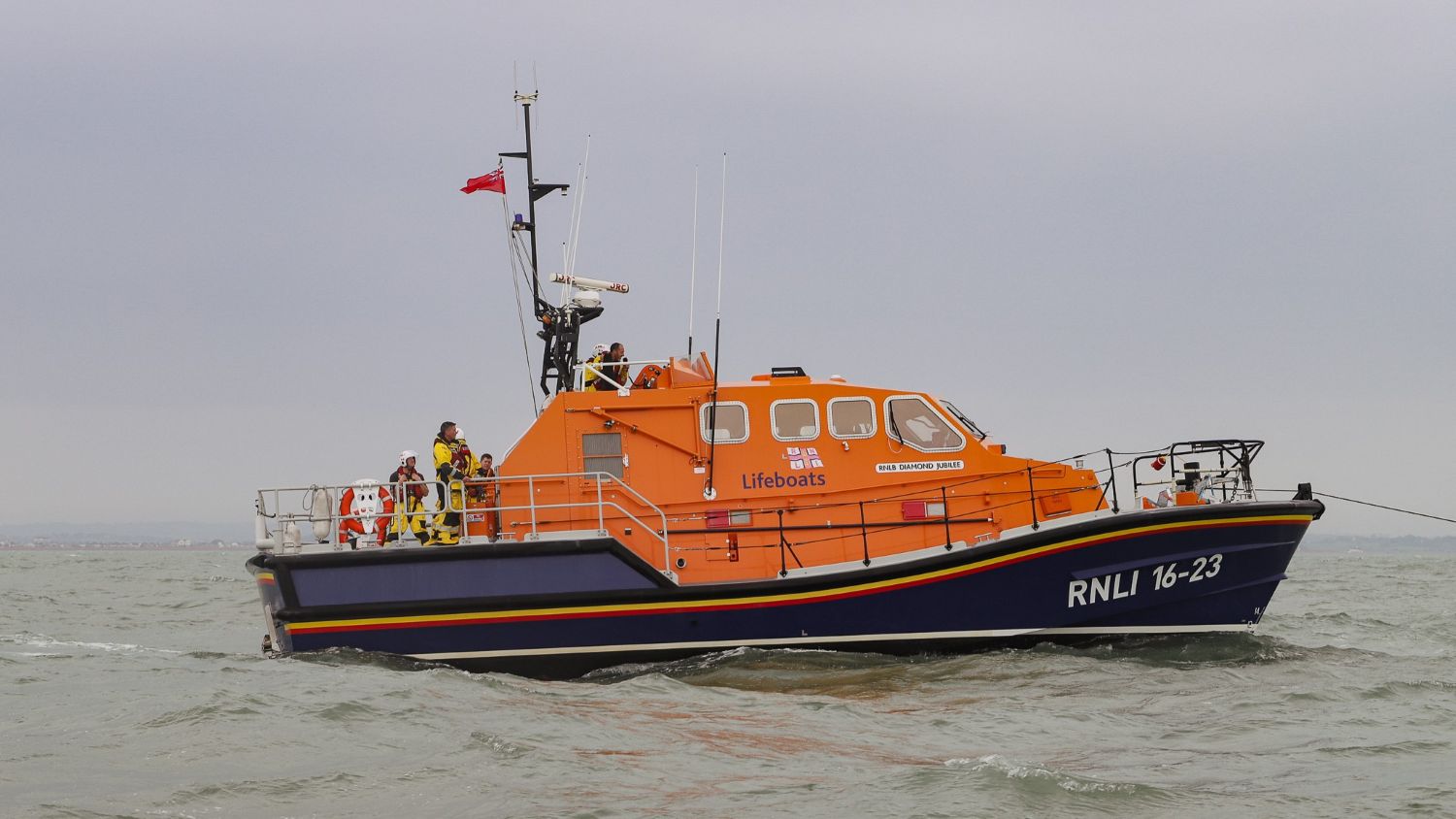 Tamar class lifeboat Diamond Jubilee 16-23 at sea during a training exercise