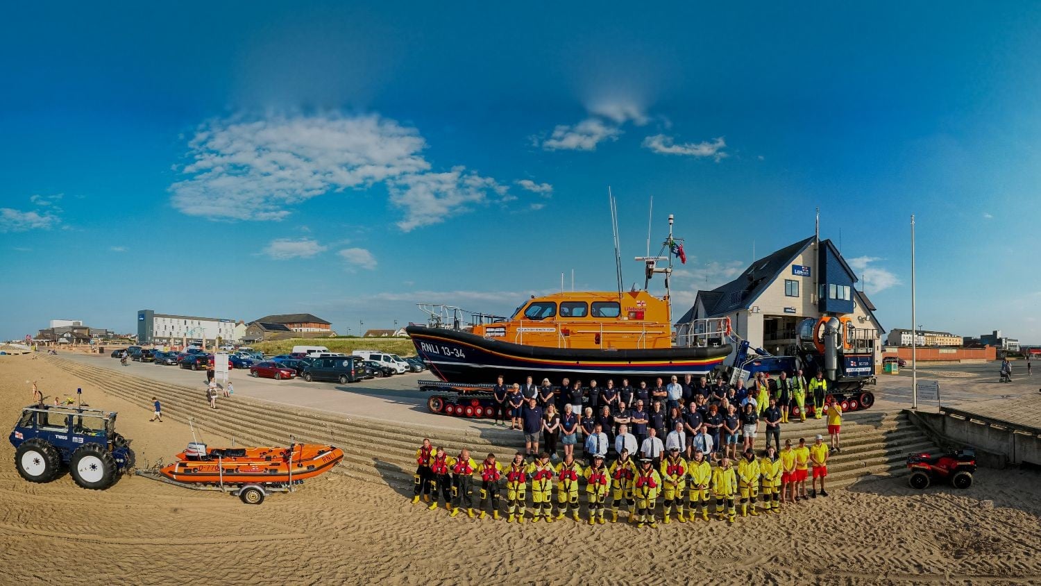 RNLI One Moment One Crew at Rhyl lifeboat station to celebrate the RNLI's 200th anniversary.