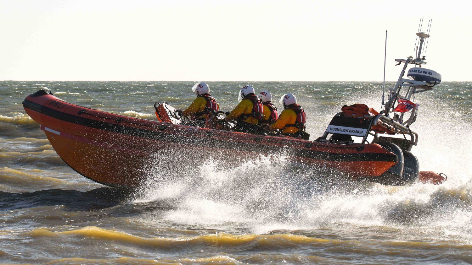 Walmer Atlantic 85 inshore lifeboat Hounslow Branch B-950 launching for her first training exercise.