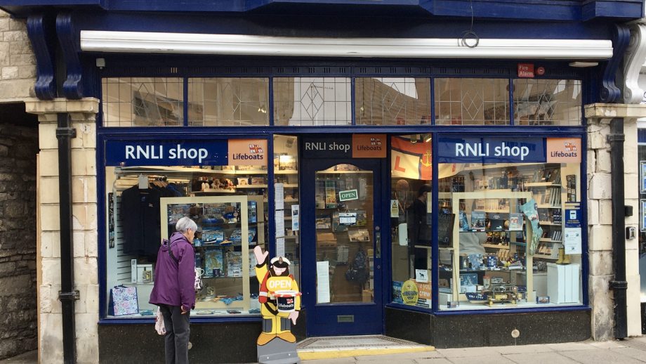 Front of RNLI shop in Swanage 