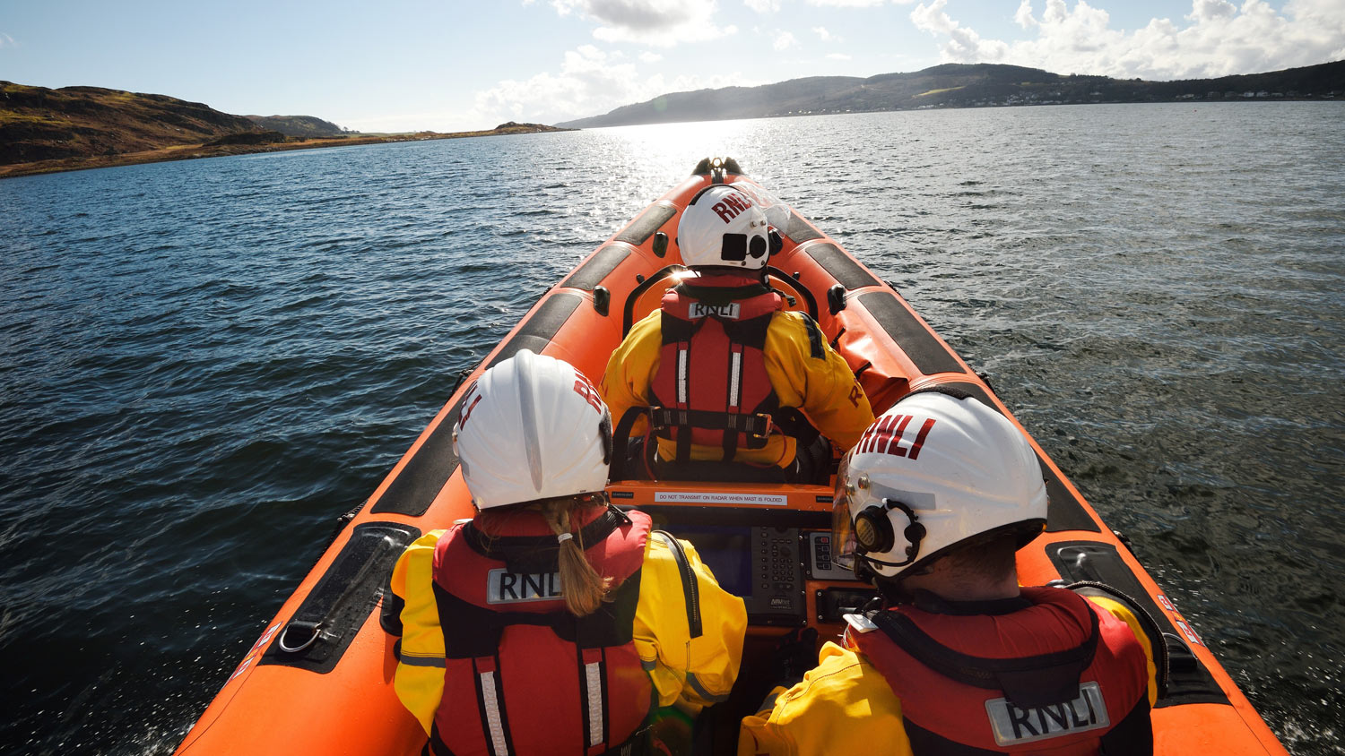 Tighnabruaich B class lifeboat at sea