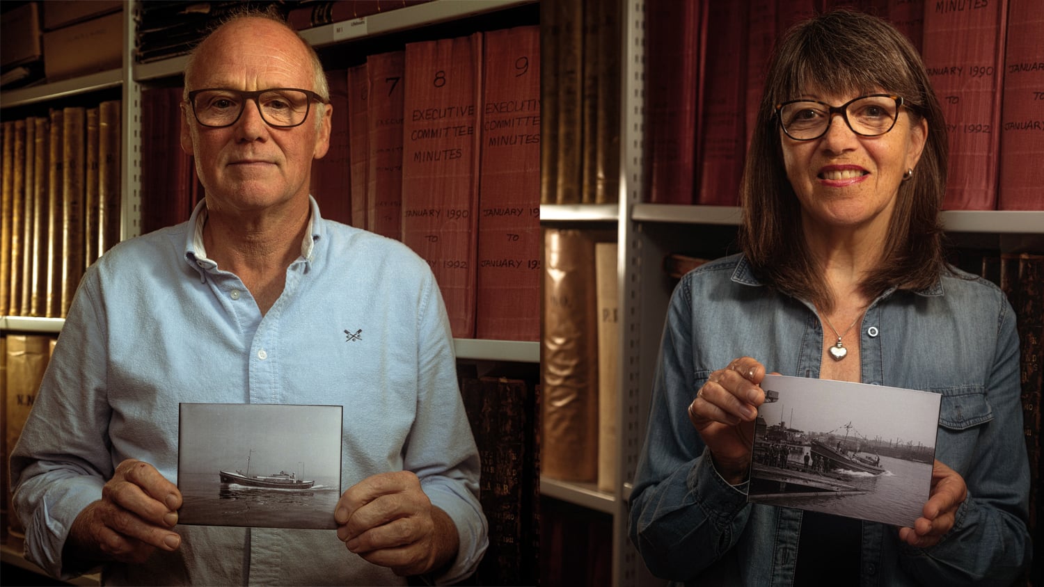Volunteers Corinne Lewis and David Craigmyle 