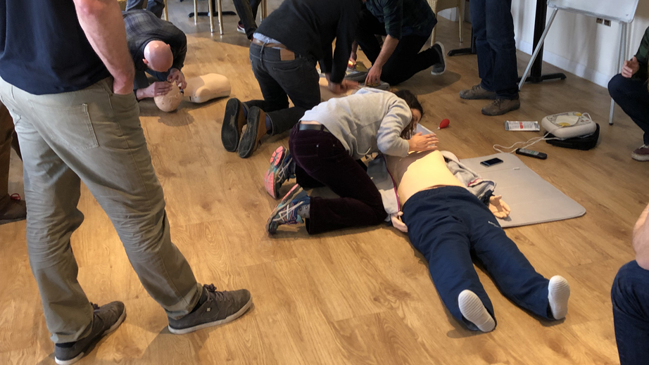 Teaching CPR to the sprint attendees