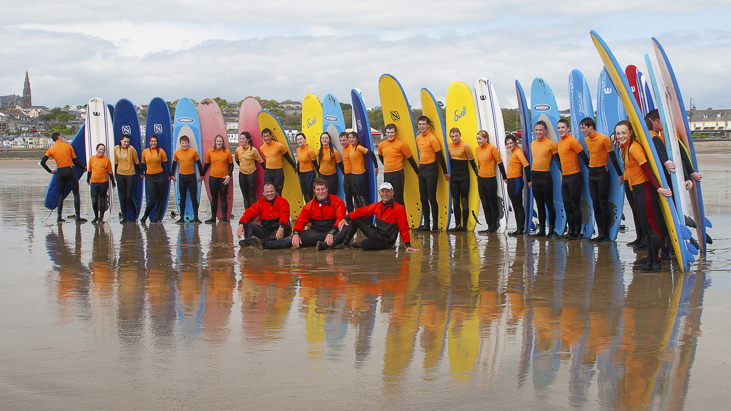 Young people taking part in a Freedom Surf School activity