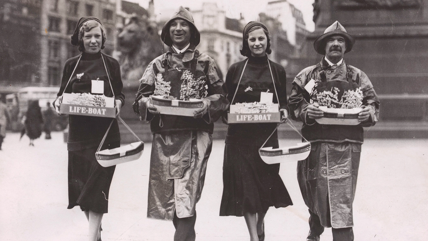 Volunteers collecting donations at London Lifeboat Day