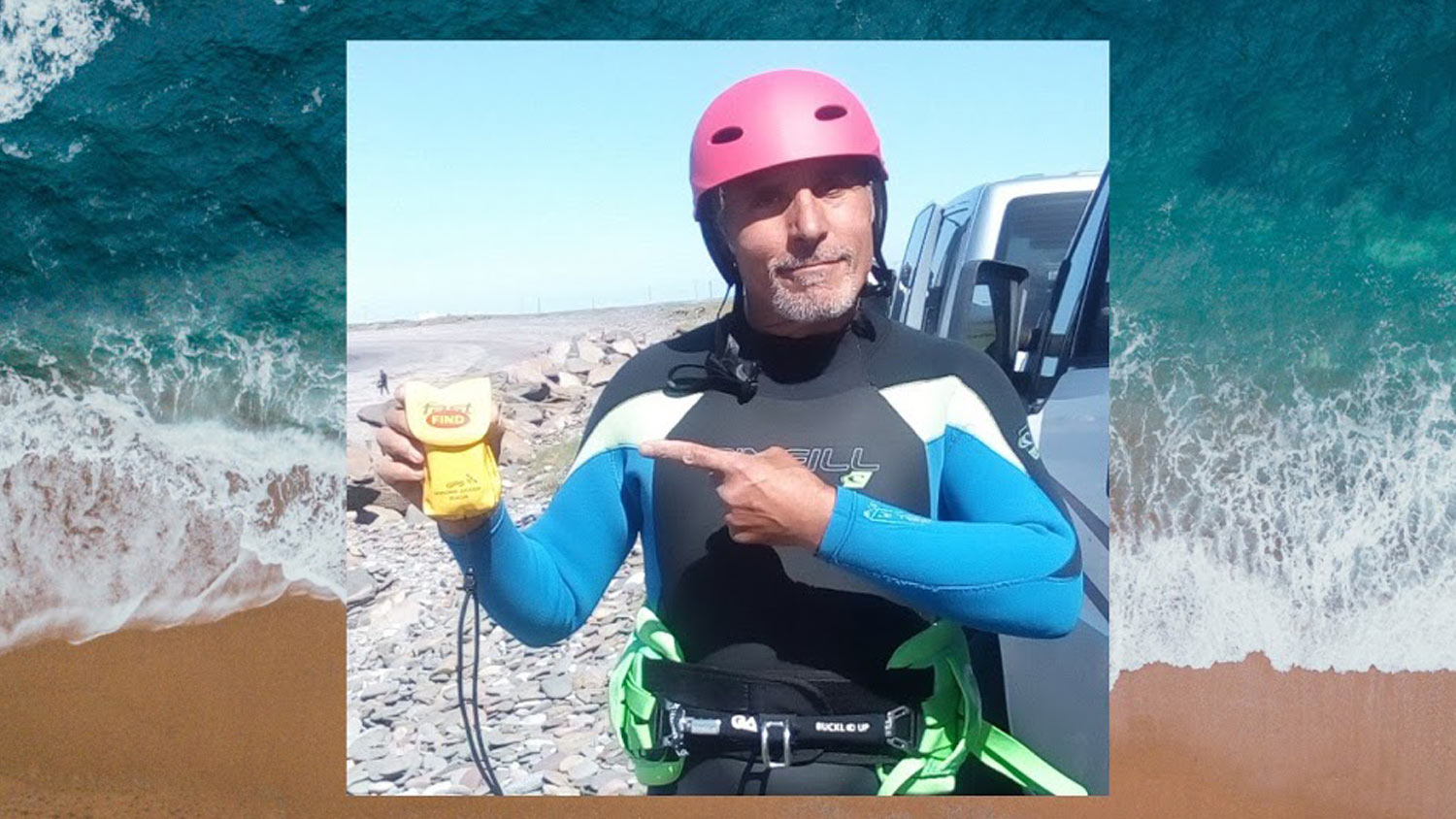 Lorenzo Cubeddu with his personal locator beacon