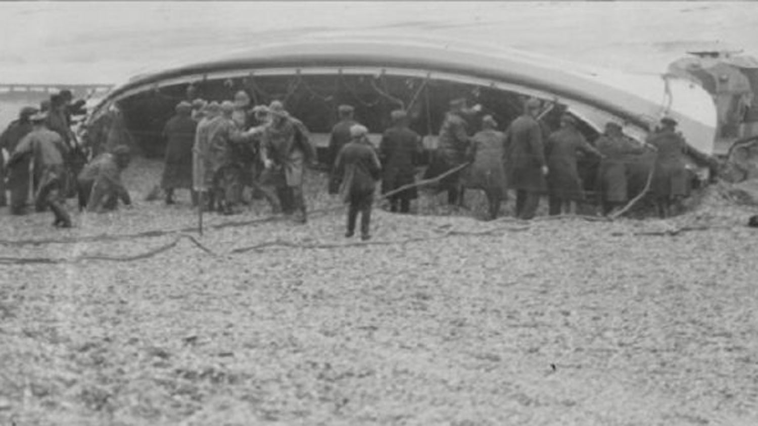Rye Harbour lifeboat Mary Stanford capsized on the beach