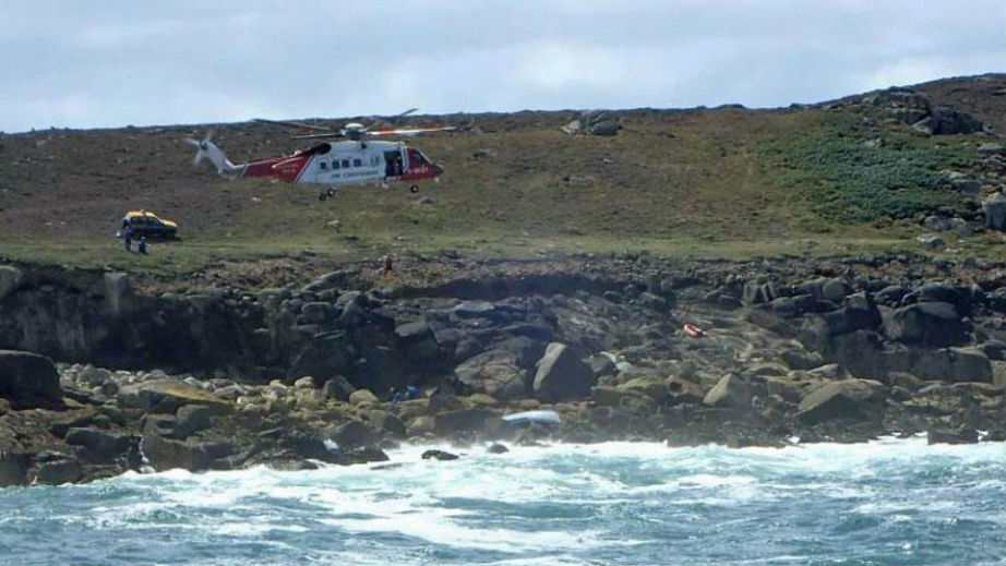 Isles of Scilly: Retired coxswain back in rescue action as four go overboard