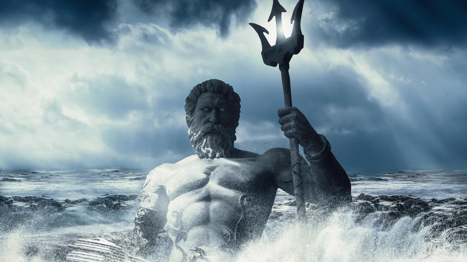 Poseidon rising from the sea