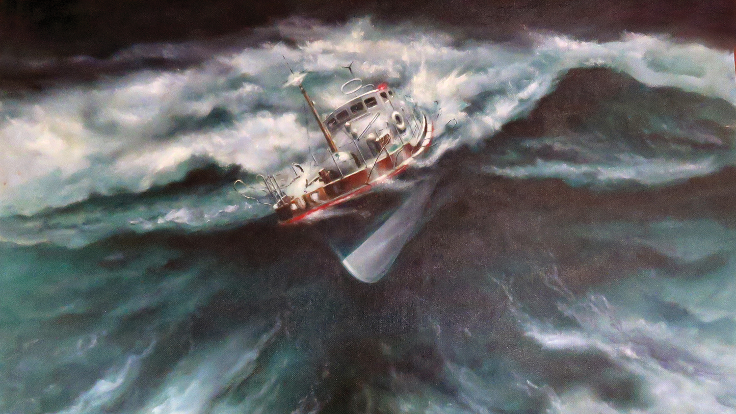 TGB out in Full Sea (painting by Harry Berry)