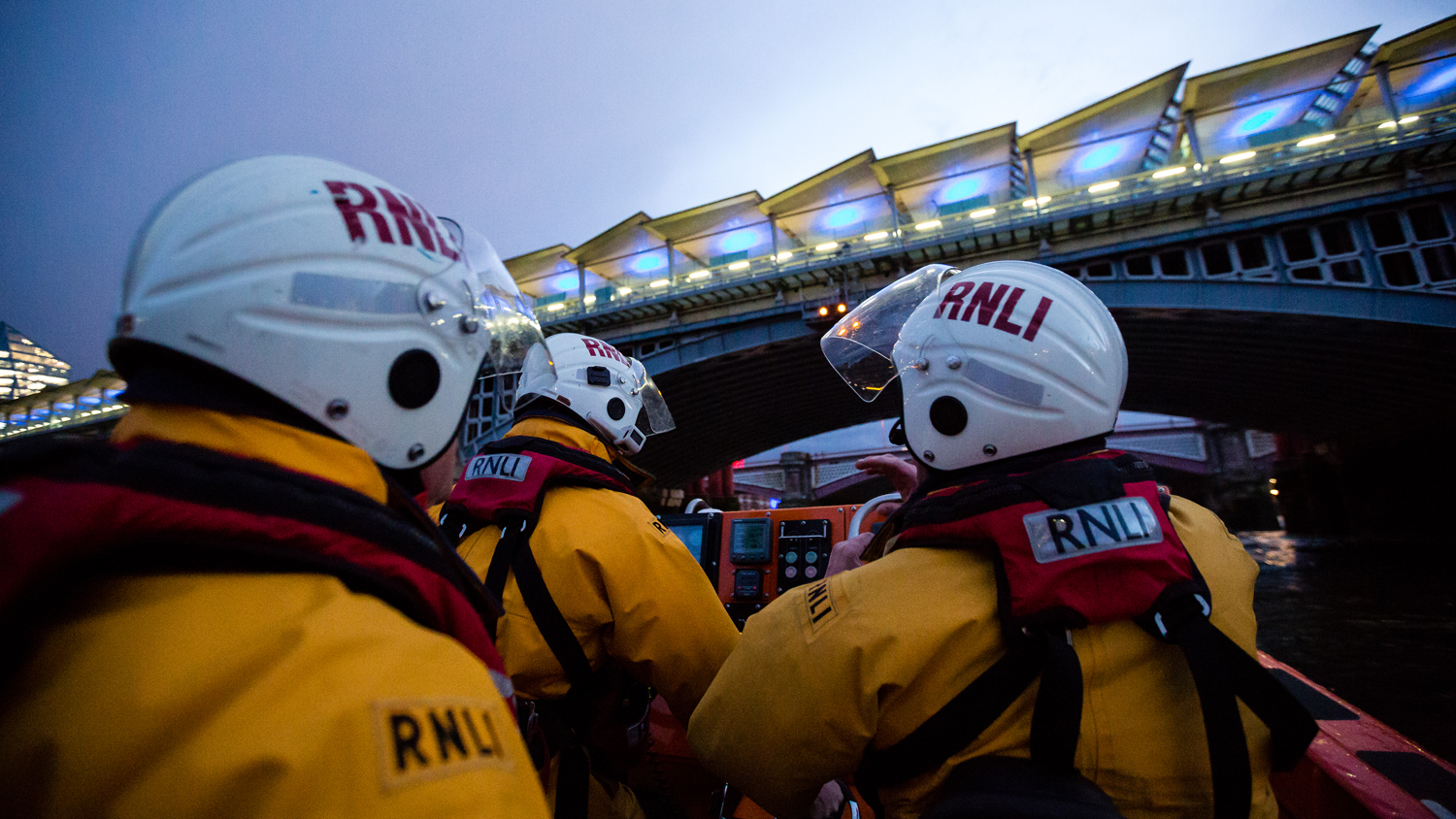 Tower's E class lifeboat, Hurley Burley, during a training exercise on The Thames