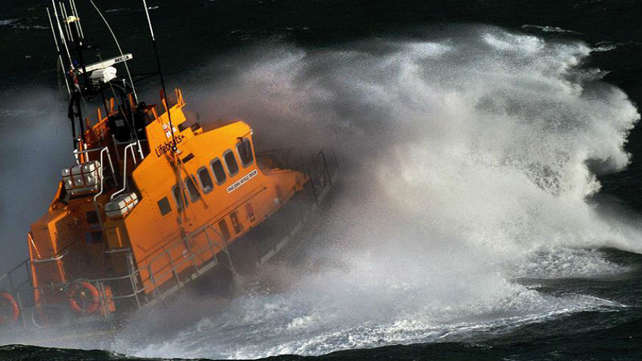 Trent class lifeboat in rough conditions
