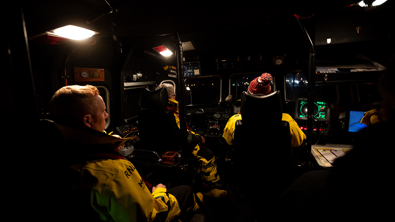 Castletownbere’s crew onboard their Severn class lifeboat Annette Hutton during a night training exercise