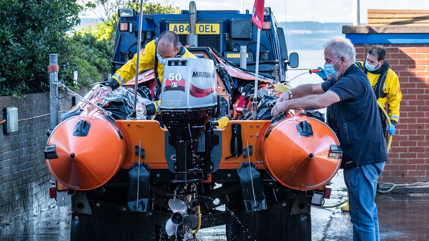 Volunteers at West Kirby clean their lifeboat with special care
