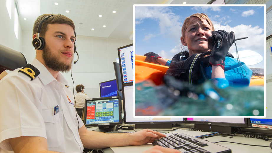 A coastguard picks up the mayday of a capsized kayaker over VHF radio