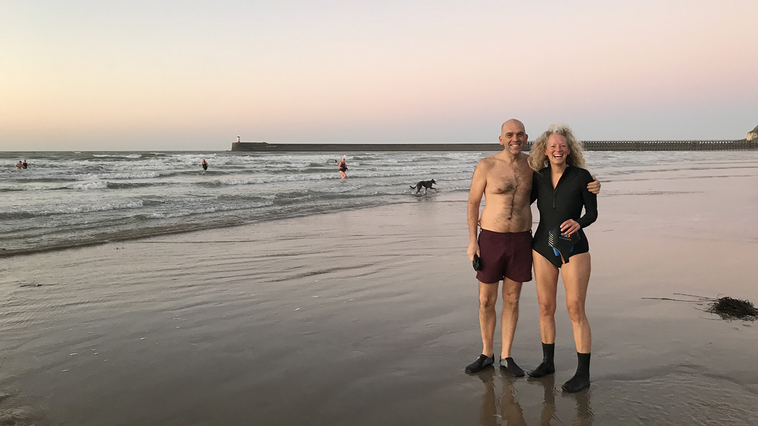 Holly and Steve Wood,  two of The Seaford Mermaids