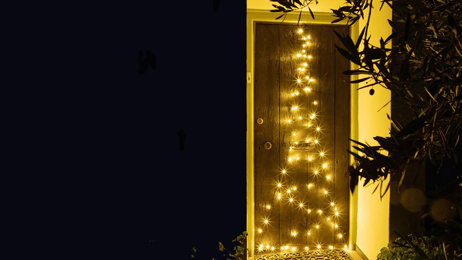 LED tree attached to front door, priced £35.