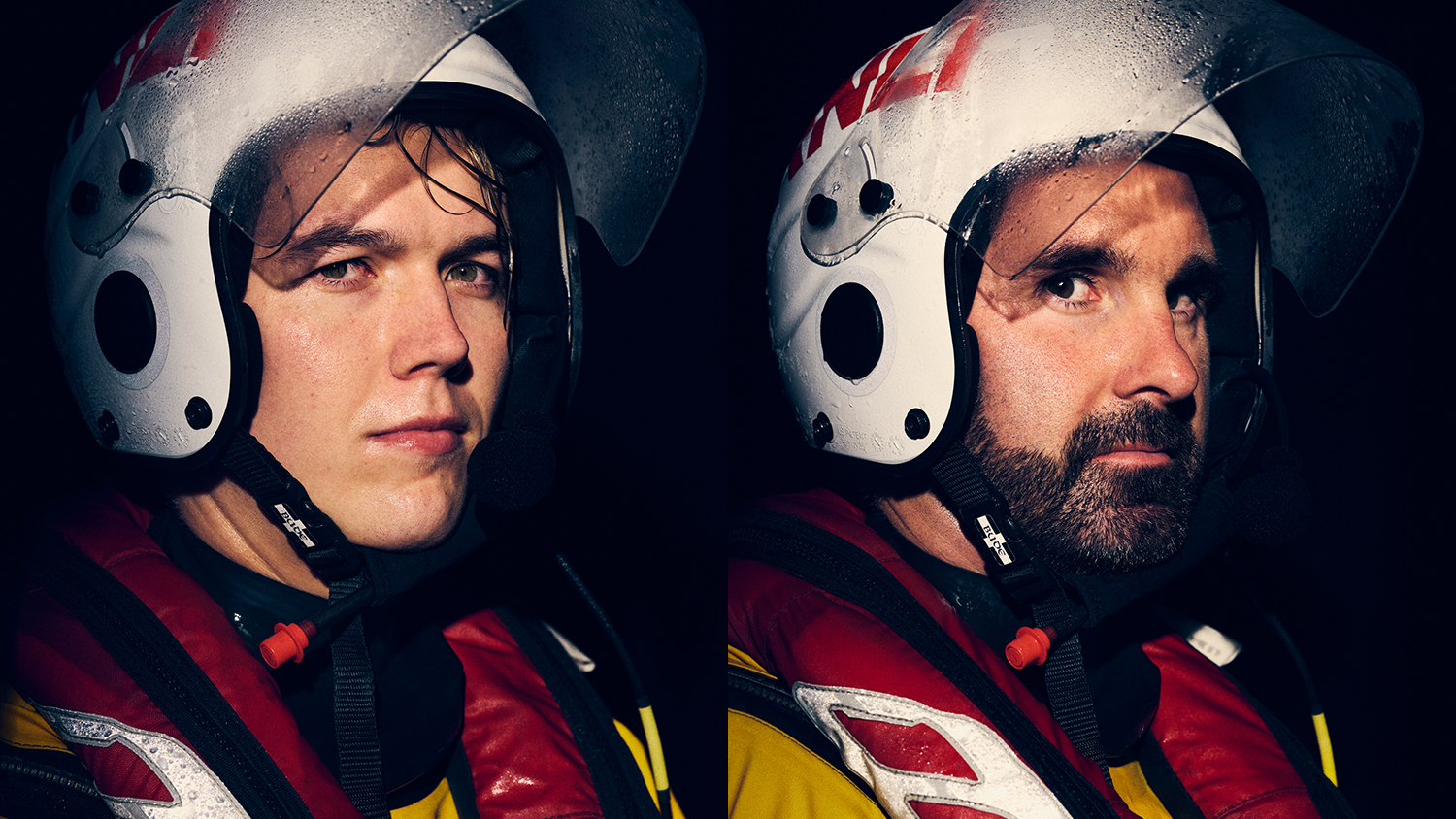 Portraits of Great Yarmouth and Gorleston Crew Member Dan Stevenson and Helm John Mclellan.