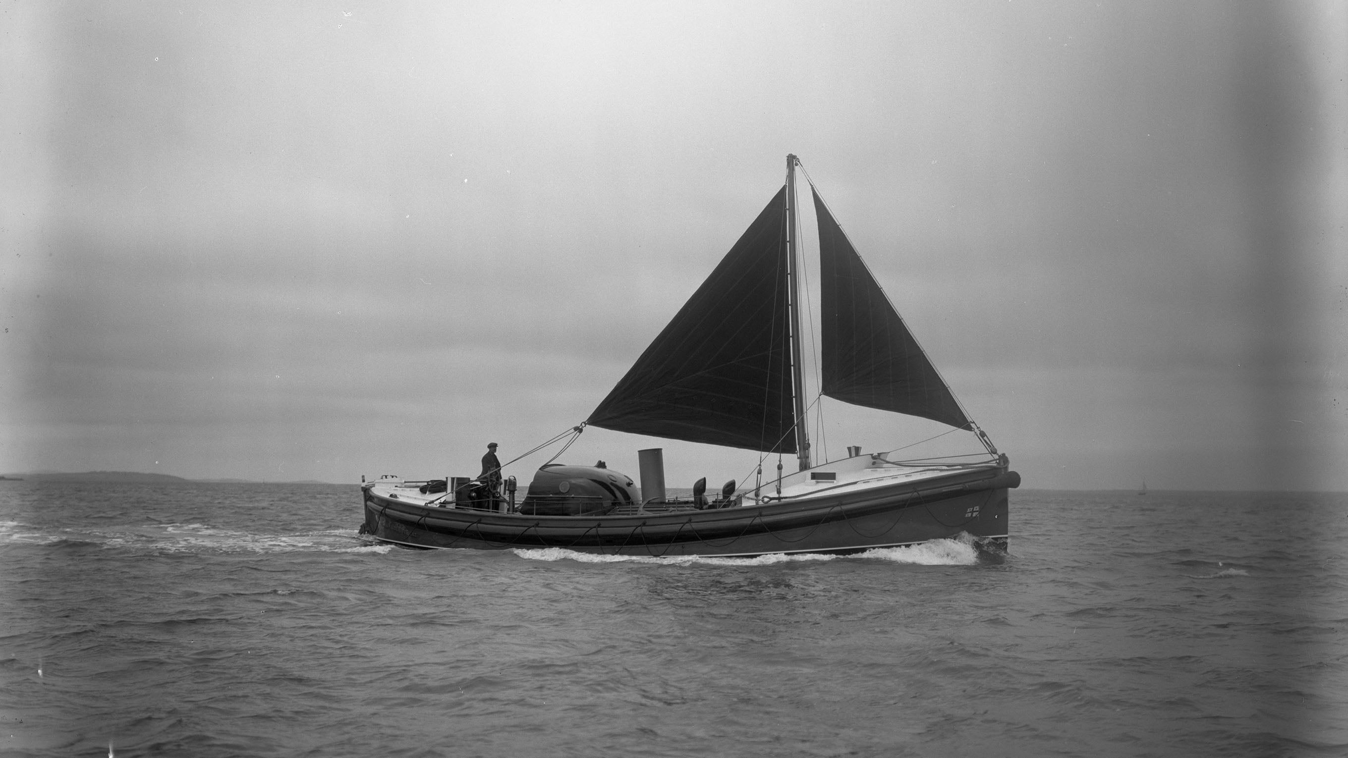 A black and white photograph of E.M.E.D, which served Walton and Frinton RNLI. 