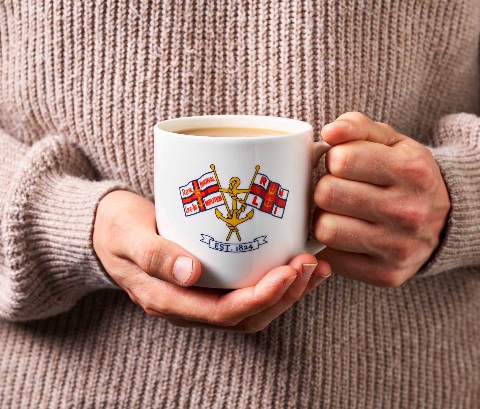 A bone china mug from the RNLI's Heritage range, celebrating the RNLI's 200th anniversary. 