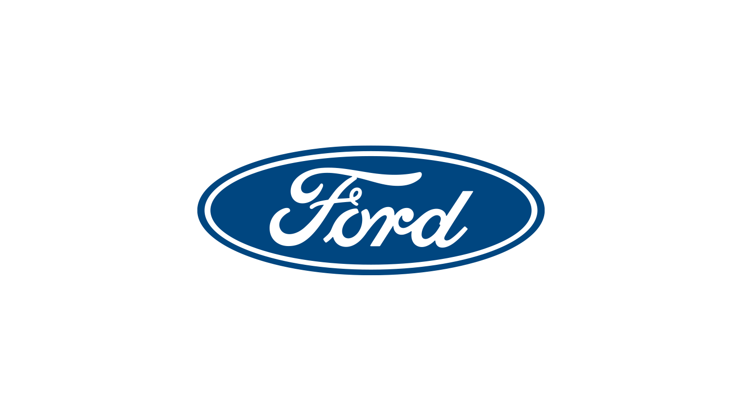 Ford trademark featuring an oval blue badge with the word Ford in white letters