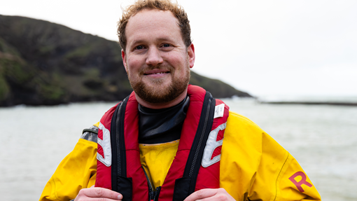 A headshot of Port Isaac RNLI crew member Jon Wide