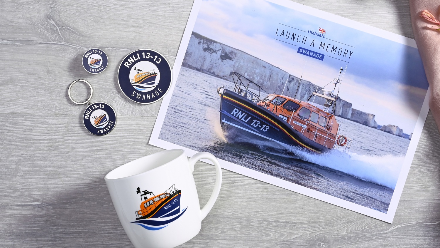 A selection of mementos for the Swanage Launch a Memory lifeboat.