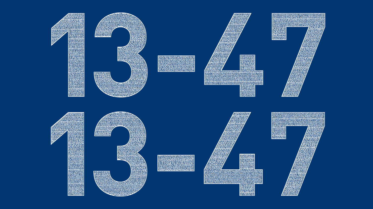 The Anstruther lifeboat decal with names making up the numbers 13-47.